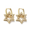 Golden Brass Micro Pave Cubic Zirconia Dangle Hoop Earrings EJEW-C073-03B-G-1