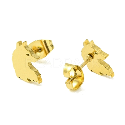 Cute Little Animal Theme 304 Stainless Steel Stud Earrings LS-EJEW-B041-03G-G-1