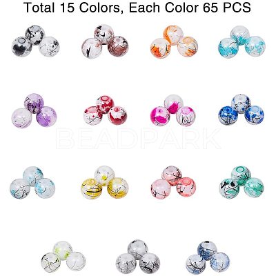 Drawbench & Baking Paint Glass Beads GLAA-PH0007-44-1