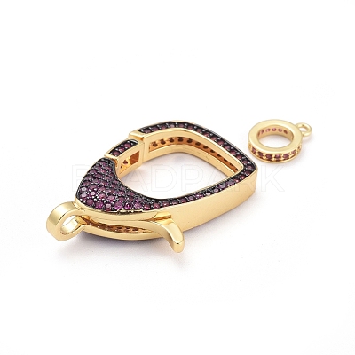 Brass Micro Pave Cubic Zirconia Lobster Claw Clasps ZIRC-F110-94G-03-1