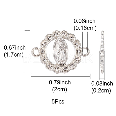 Flat Round Alloy Connector Charms FIND-YW0003-44-1