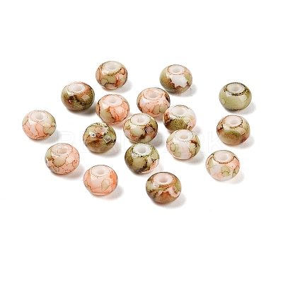 Opaque Spray Painted Glass Beads GLAA-G118-01P-1
