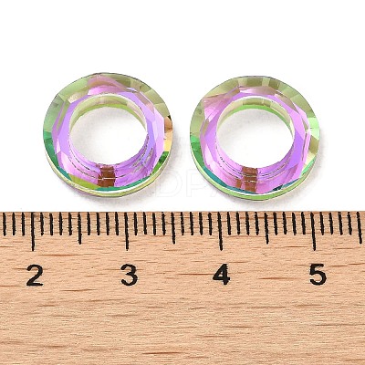 Electroplate Transparent Glass Linking Rings GLAA-F126-01-1