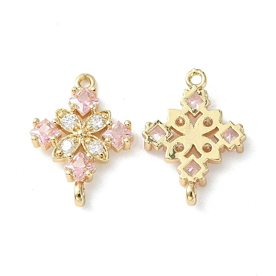Brass Pave Cubic Zirconia Connector Charms X-KK-G462-45KCG-02-1