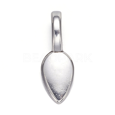 Tibetan Style Alloy Glue-on Flat Pad Bails LS-AB3348Y-NF-1