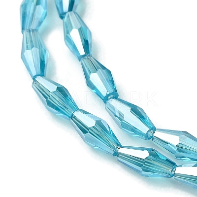 Transparent Electroplate Glass Beads Strands GLAA-K064-05A-PL07-1