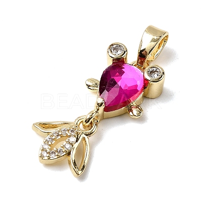 Brass Micro Pave Cubic Zirconia Pendants KK-K375-27G-15-1