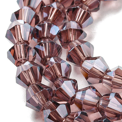 Transparent Electroplate Glass Beads Strands GLAA-F029-4mm-C05-1