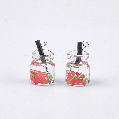 Glass Bottle Pendants GLAA-S181-04H-1