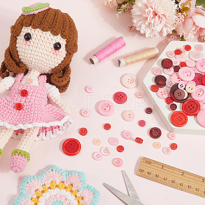 300Pcs 2 Colors Resin Buttons DIY-SP0003-98B-1