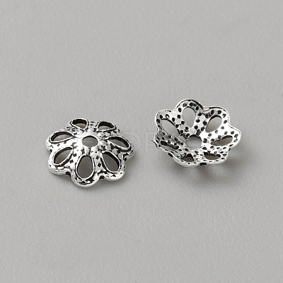 Retro 925 Sterling Silver Bead Caps STER-WH0007-17E-AS-1