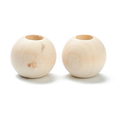 Natural Unfinished Wood Beads WOOD-XCP0001-20A-1