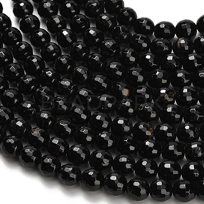 Natural Black Tourmaline Beads Strands G-H329-D02-6mm-1