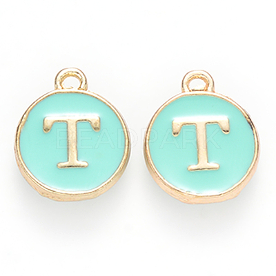 Golden Plated Alloy Enamel Charms ENAM-S118-05T-1