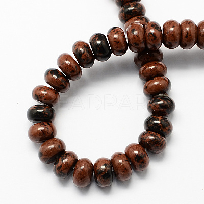 Natural Mahogany Obsidian Beads Strands G-S105-8mm-08-1