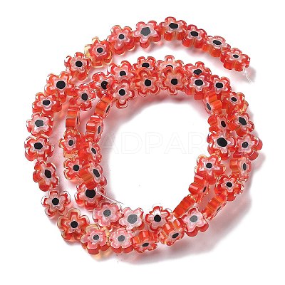 Handmade Millefiori Lampwork Beads Strands LAMP-F035-09-1