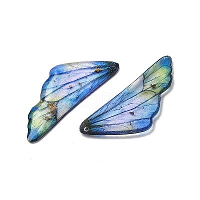 2Pcs Transparent Epoxy Resin Pendants RESI-A044-04D-1