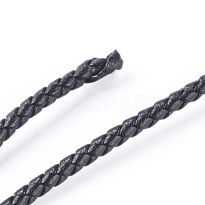 Round Folded Bolo Braided Imitation Leather Cord LC-G008-B01-1