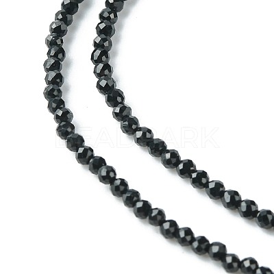 Natural Black Tourmaline Beads Strands X-G-F748-Y01-01-1