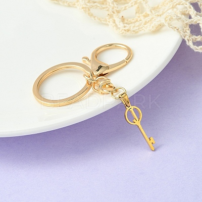 304 Stainless Steel Initial Letter Key Charm Keychains KEYC-YW00004-10-1