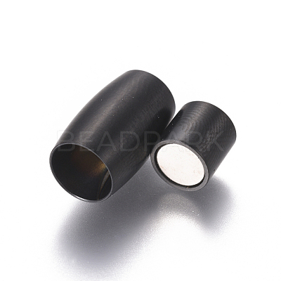 304 Stainless Steel Magnetic Clasps with Glue-in Ends STAS-F227-51B-B-1
