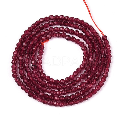 Dyed Natural Ruby Beads Strands G-T143-06-1