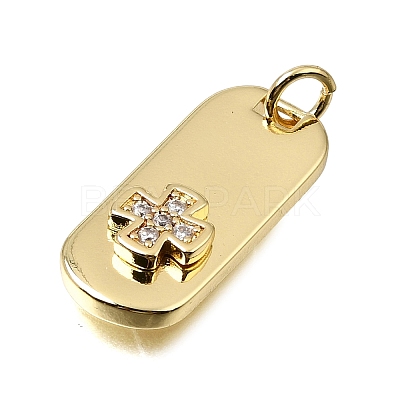 Brass Micro Pave Clear Cubic Zirconia Pendants CU-CBAEEA8-29G-1