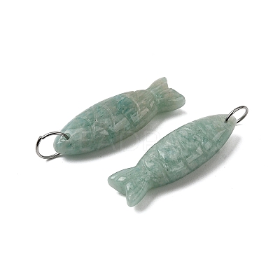 Natural Amazonite Carved Pendants X-G-G314-01P-06-1