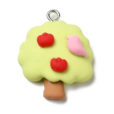 Autumn Theme Opaque Resin Pendants RESI-L038-03P-05-1