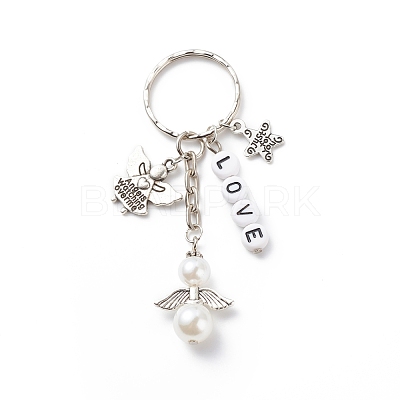 Valentine's Day Letter Bead Love and Star with Word Just For You Keychains KEYC-JKC00377-1