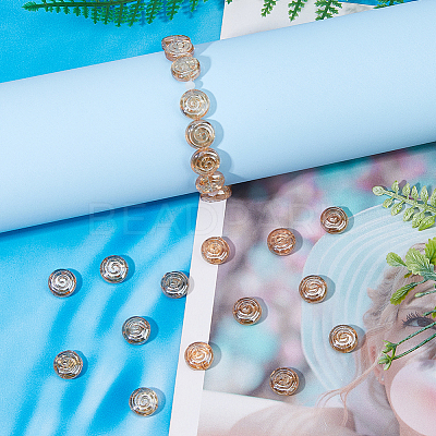 50Pcs Eletroplate Glass Beads GLAA-HS0001-09B-1