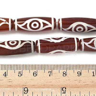 Rice Shape Tibetan Style dZi Beads Strands G-A269-A01-01-1