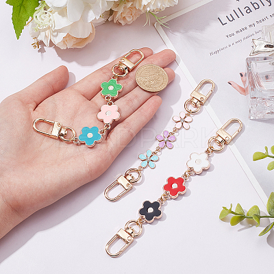 6Pcs 3 Style Flower Plastic Enamel Link Bag Strap Extenders FIND-WR0006-37-1