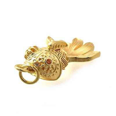 Brass Micro Pave Cubic Zirconia Pendants KK-R217-01G-02-1