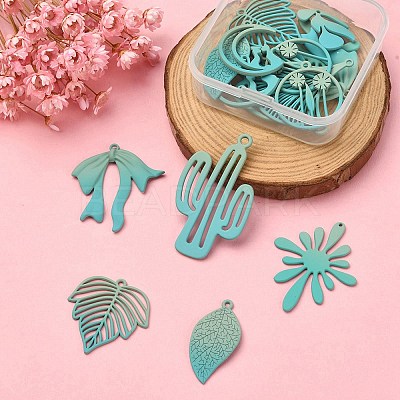 1 Set Spray Painted Alloy Charms FIND-YW0003-11D-1