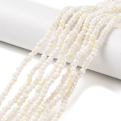 Electroplate Glass Faceted Rondelle Beads Strands EGLA-D020-3x2mm-05-B-1