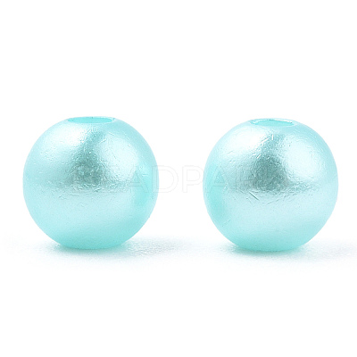 Spray Painted ABS Plastic Imitation Pearl Beads OACR-T015-05A-08-1