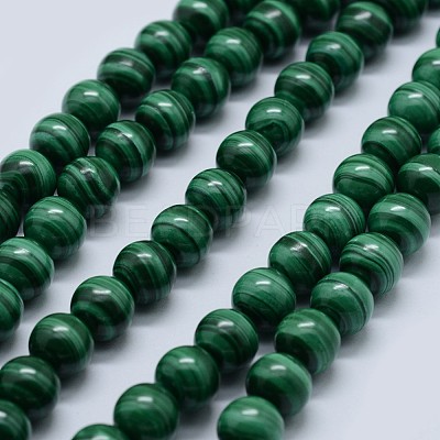 Natural Malachite Beads Strands G-F571-27AA1-6mm-1