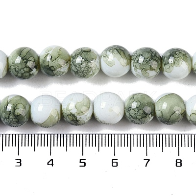 Baking Paint Glass Bead Strands GLAA-H031-01C-13-1