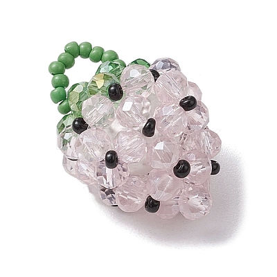 Glass Seed Beaded Pendants PALLOY-GD00003-02-1