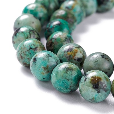 Natural African Turquoise(Jasper) Beads Strands G-E444-47-8mm-1