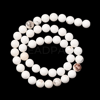 Round Natural Magnesite Beads Strands G-M138-42-A-1