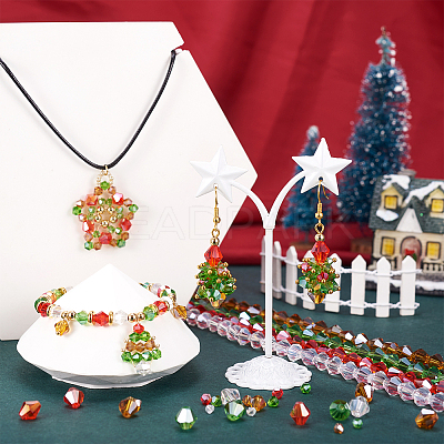 16 Strands 16 Style Christmas Theme Transparent Electroplate Glass Beads Strands EGLA-TA0001-25-1