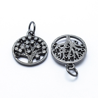 Brass Micro Pave Cubic Zirconia Charms ZIRC-L070-06B-1