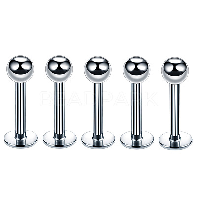 304 Stainless Steel Round Internally Threaded Labrets for Women Men WG9B6EB-03-1