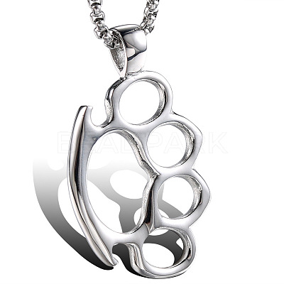 Non-Tarnish Knuckles Pendant Necklaces FIND-PW0024-14A-1