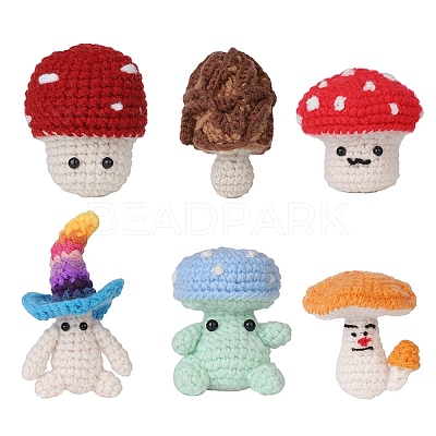 6 Style Mushroom Yarn Knitting Beginner Kit DIY-F146-03-1
