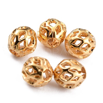 Long-Lasting Hollowed Plated Brass Beads LS-KK-O133-003C-G-1