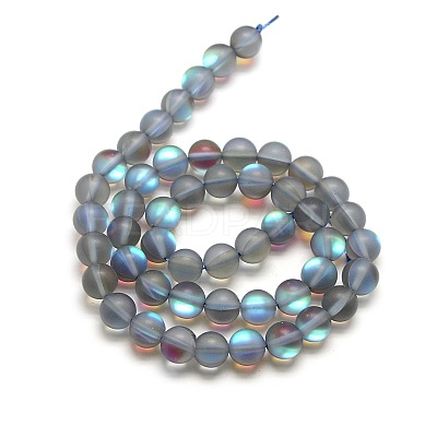 Synthetic Moonstone Beads Strands G-F142-6mm-02-1