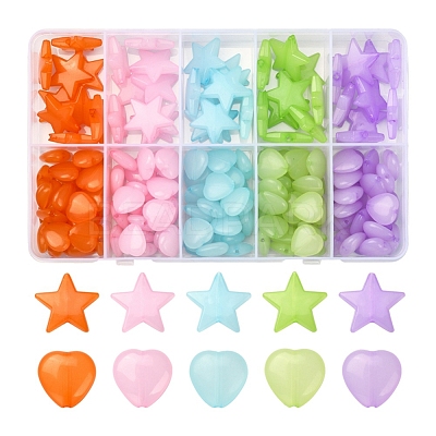 175Pcs 10 Style Imitation Jelly Acrylic Beads MACR-YW0001-80-1